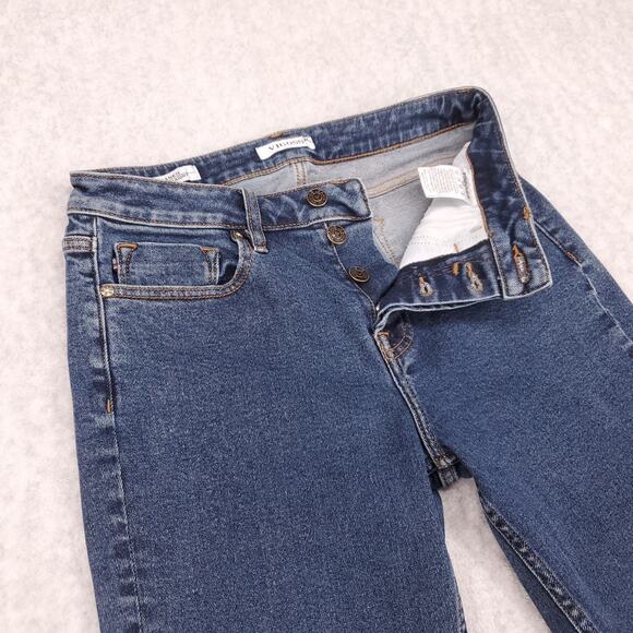Vigoss Frankie Slim Straight Jeans Womens 27 Blue Dark Wash Stretch Classic Fit - Picture 9 of 12